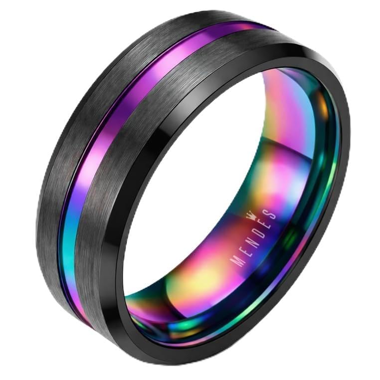 Bague pour homme tungstène noir 8mm-18mm idéale pour le travail et le sport