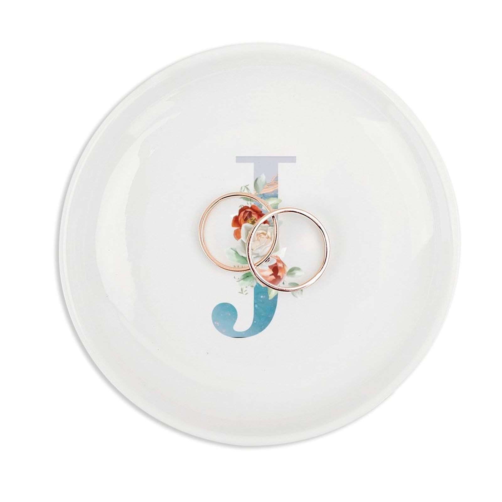 Plato para joyas con monograma ideal para decorar el tocador y organizar anillos