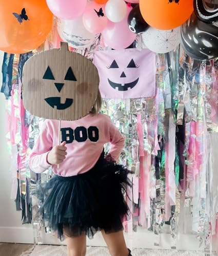 Image of FYBITBO Halloween Outfits For Toddler Girls Baby Kids Boo Sweatshirt Long Sleeve Shirt Tutu Skirt Dress Fall Clothes Sets