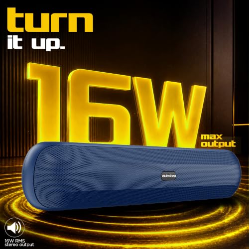 Image of Dubstep Pop1600 Wireless Bluetooth Speaker, 16W with 52mm Driver, Bluetooth 5.4, TWS Pairing, USB /TF Card, Type-C Charging, 10 Hours Playtime, Portable (Blue)