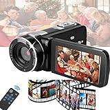 Video Camera Camcorder, 28MP 1080P IR Night Vision Digital Video Camera Camcorder/18X Digital Zoom/Remote Control/Vlog Youtbe Video Recording