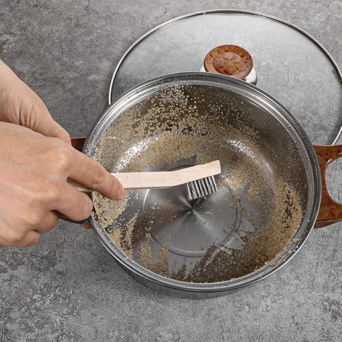 Image of Wood Handle Wire Scratch Brush Sets (18, 18Pack-7.8in Stainless Steel Small Wire Scratch Brushes with Beech Wood Handle)
