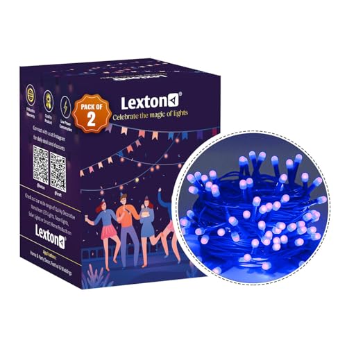 Image of Lexton 40 LED Power Pixel Serial String /Fairy Light | Plug Sourced | Suitable for Home & Outdoor Decoration, Diwali, Christmas, Ramadan, Wedding, Party, Festival (Pack of 2, Blue)