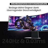 Samsung 49 Zoll Odyssey OLED G9 G95SD, DQHD (5.120 x 1.440), Gaming Monitor, PC Bildschirm, 240 Hz, OLED Glare Free, 0,03 ms Reaktionszeit, Gaming Hub, LS49DG954SUXEN – Ansicht 8
