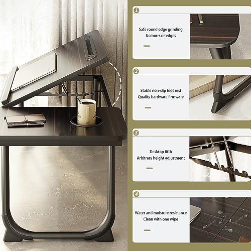 Laptop Desk for Bed, Adjustable Laptop Stand with 5 Adjustable Angles, Portable Lap Tray Table with USB Charge Port and Cup Holder, Laptop Bed Desk Tray for Writing Reading Working by SIDIANBAN - Image 4