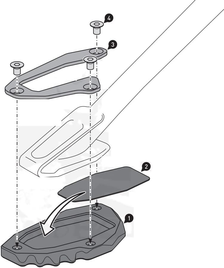 Miniatura 3 de SCUUBE Para Ducati Supersport S 950 2016-2020 Soporte de pie de motocicleta Cubierta de soporte lateral Soporte de pie Almohadilla de extensión de