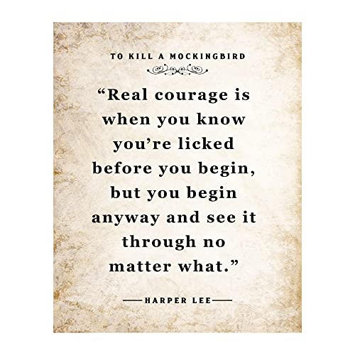 AMERICAN LUXURY GIFTS Real Courage Quote - Vintage Poetic Wall