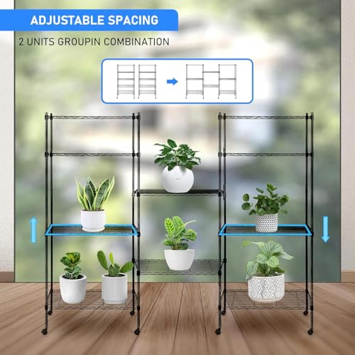 Image of Simple Deluxe 5-Tier Storage Shelves, 21 inch W x 12 inch D x 54 inch H Adjustable Heavy Duty Wire Metal Shelving Unit, Black