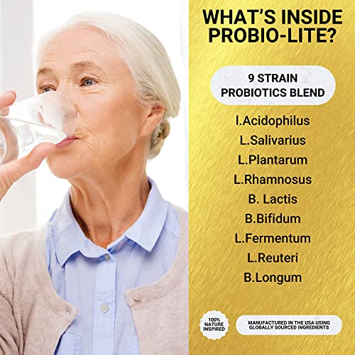 Golden After 50 Probio-Lite - For Gut Health And Digestion Support - Probiotics For Men And Women - 3 Bottles - Probiotics For Occasional Heartburn, Gas, Indigestion #TOP4