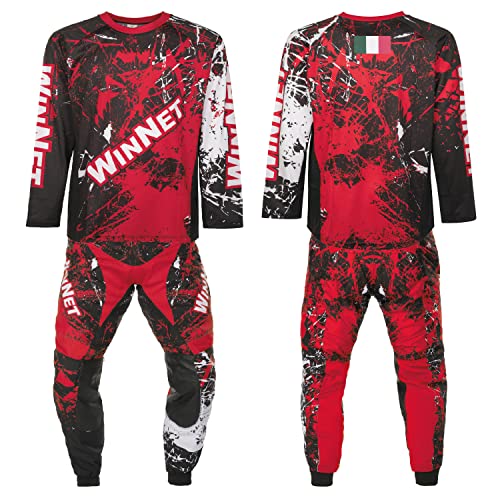 WinNet Completo tuta da Moto Cross Maglia + Pantalone