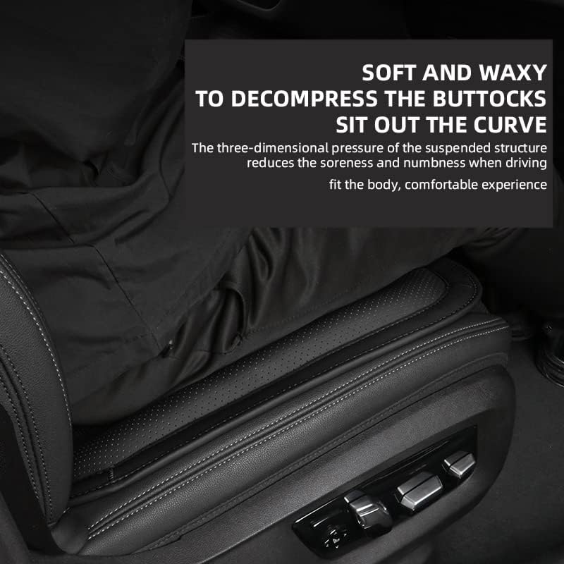 Miniatura 4 de HIBEYO Cojín de asiento de coche para Audi A6 A8 Q7 S6 A7 S7 E-Tron RS6 RS7 Q8 SQ8 SQ7 Cojín de asiento de coche elástico de algodón acolchado de