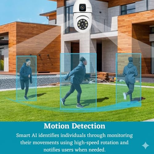 Image of DDLC 4MP /8MP Dual Lens WiFi CCTV Camera for Home | 1080p Full HD | Night Vision | Motion Detection | Two Way Audio | Wireless Home Security Camera with Mobile App V380 Pro (Dual Lens Light Bulb)