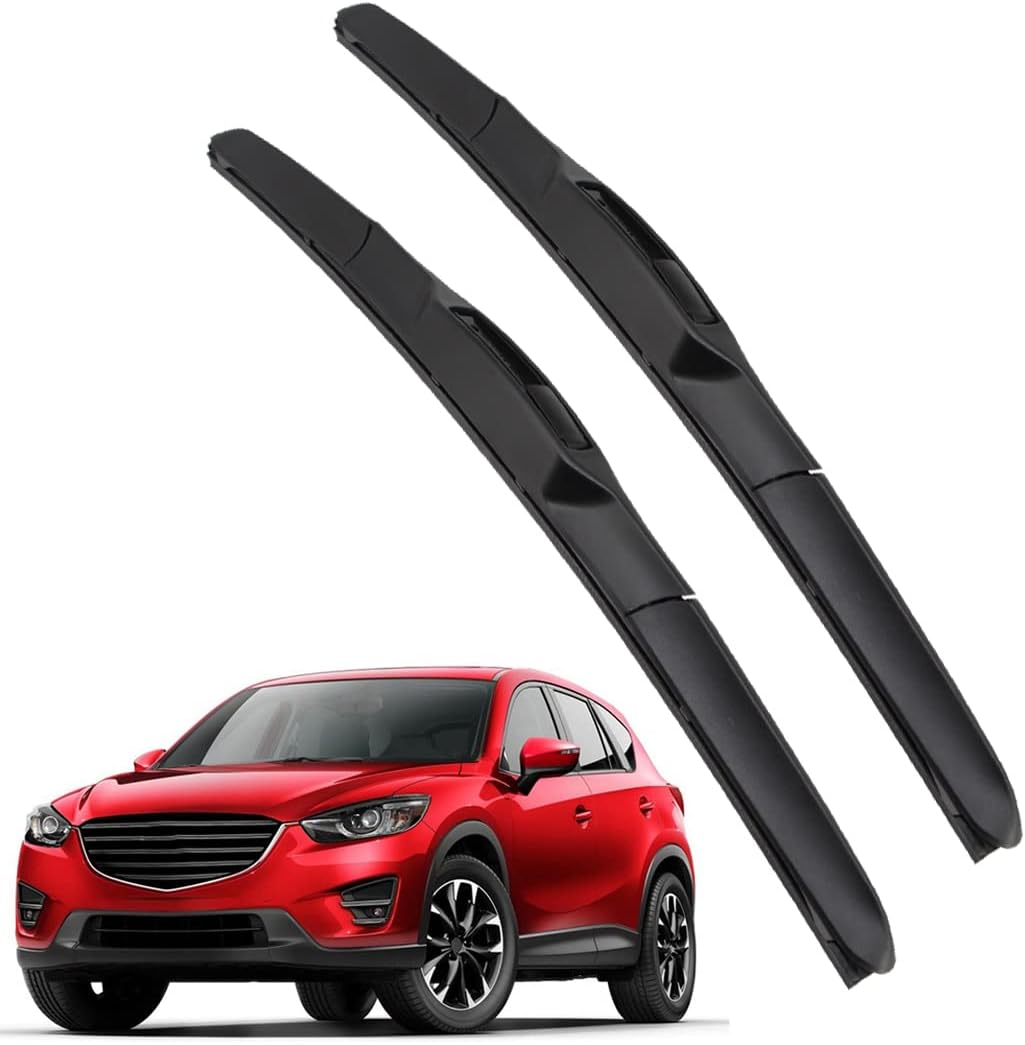 Wiper Blades Front Windscreen Wipers for CX5 CX-5 KE 2012-2017 Windshield Wipers Replacement Blades for Car Window 600mm+450mm fit U J Hook Arms,Front Window Wiper 2pcs