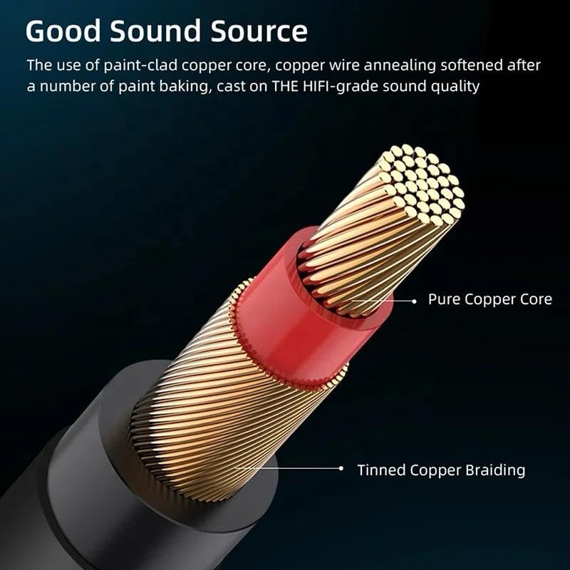 WiredCom® [ 1 Pieces 3.5mm To 6.35mm Jack Audio Adapter Gold Plated 6.5 Jack To 3.5 Jack Aux Cable for Mixer Headset Guitar Amplifier Speakers (5 Meter) 1