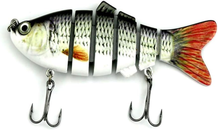 Fishing Lure 3.82" 6 Jointed Life-Like Swimbait Lures Crankbaits Baits Hard Bait Striped Fishing Lure