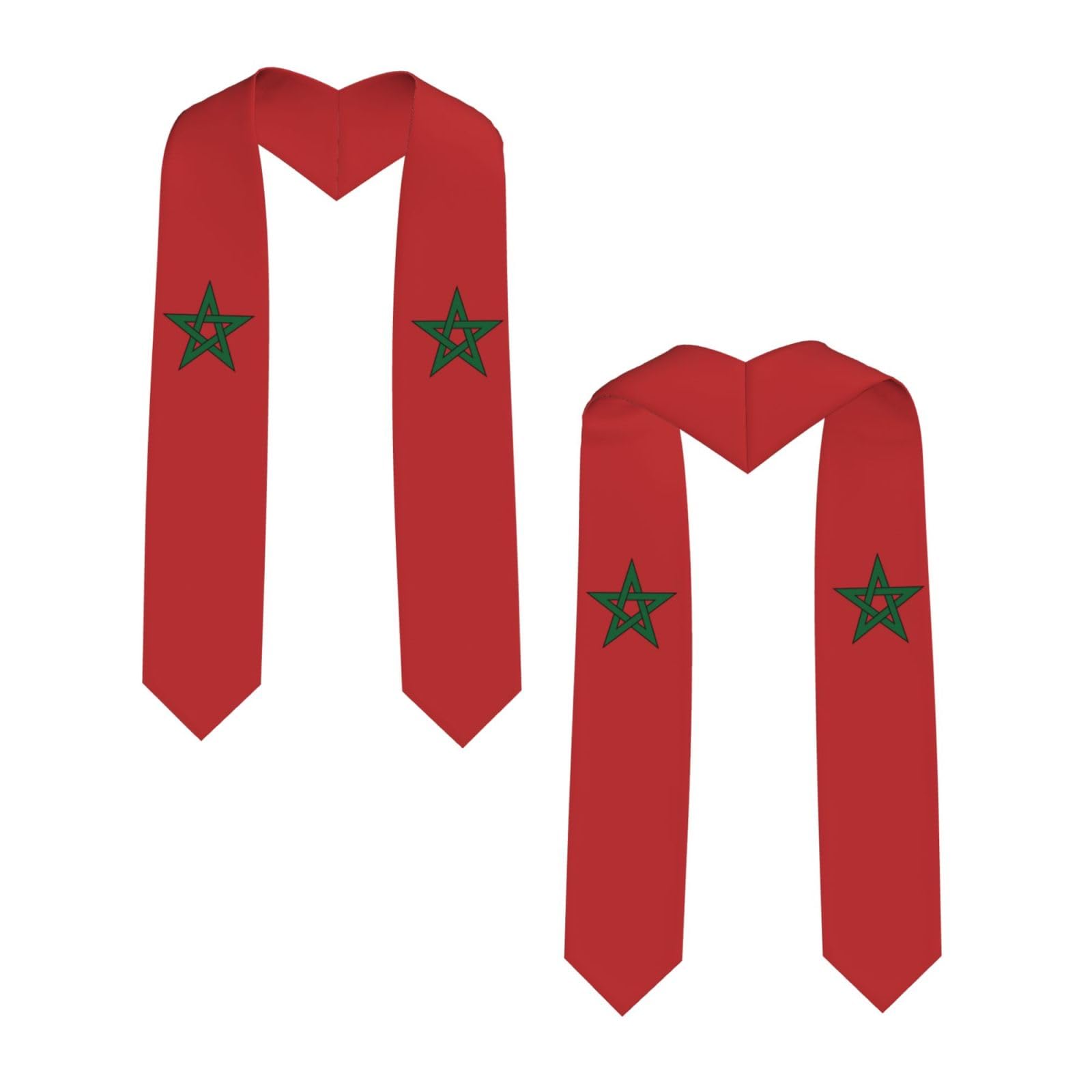 Morocco Moroccan Flag Graduation Stoles Class Of 2024 2025 Graduation Sash For Study Aboard International Students Length 72 Inch Graduation Shawl For Women Men Graduation Gifts