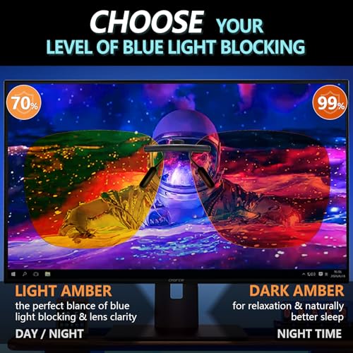 Image of Xfeel Clip On Blue Light Blocking Glasses for Prescription Glasses Women Men, Fit Over Glasses for Computer, TV, Gaming
