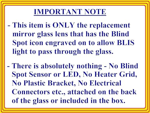 Blind Spot Passthrough Mirror Glass with Full Size Adhesive for Volkswagen | 2015 – 2021 Golf | 2019 – 2024 Jetta | 2015 – 2024 GTI | Passenger Side View Right RH - Thumbnail 3