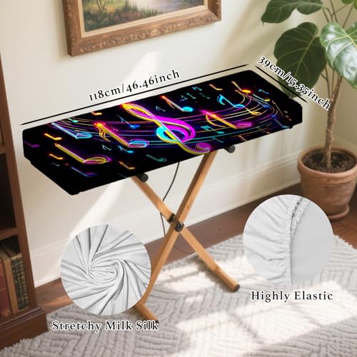 Image of Nuxovilar Neon Note Piano Cover Elastic Milk Silk 88 Key