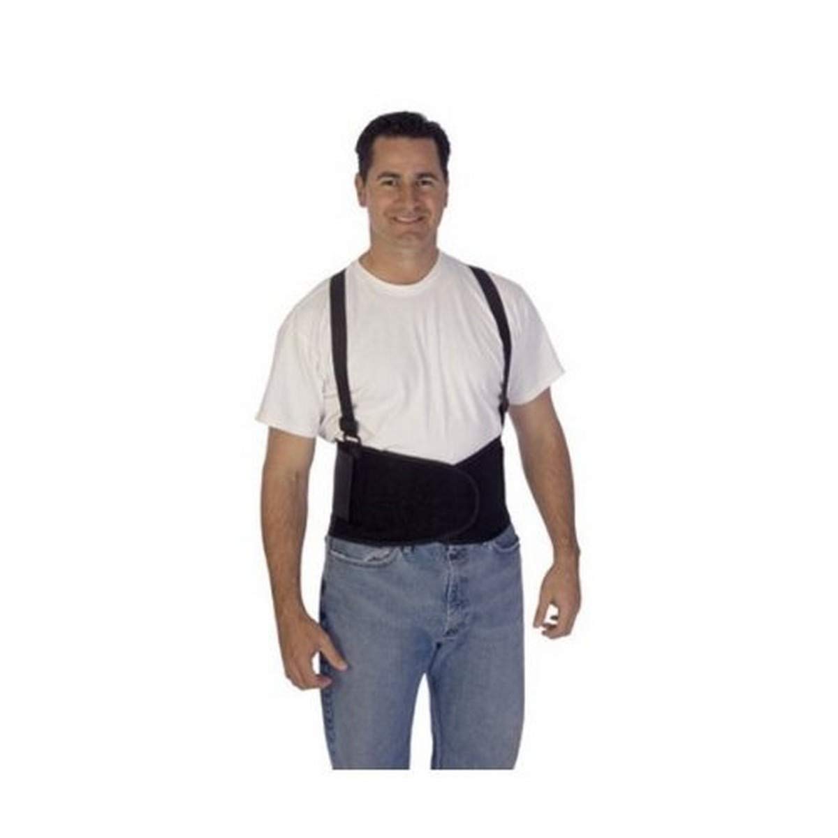Liberty Glove & Safety1909 DuraWear Plain Back Support Belt with Detachable Suspenders, 5X-Large, Black