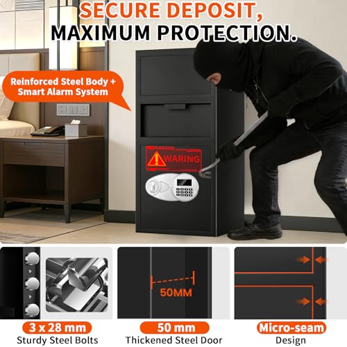 Caja fuerte con ranura de caída rápida y teclado digital antirrobo 7