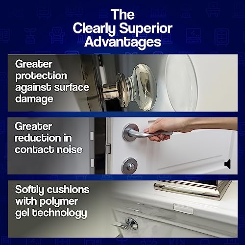 Clearly Superior Multi-Use Bumper Guards - Small 12 Pack Rectangle 1.5" X.5.13" - Protects & Quiets Contact With Furniture, Doors, Cabinets & Appliances - Reusable & Easy To Apply Polymer Gel Bumper #TOP2