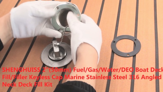SHENGHUISS 2" Water Deck Filler – Stainless Steel 316, Angled Neck, Keyless Flip Cap For Boats & RVs