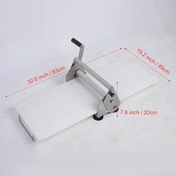 12 Manual Pastry Dough Sheeter and Fondant Roller, Adjustable Thickness 1-20mm, 304 Stainless Steel Dough Roller Slide Board 30x80cm