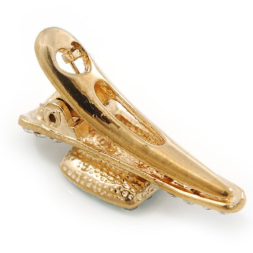 Miniatura 2 de 2 clips pequeños chapados en oro transparente y AB Crystal para el picoclips de Concord - 1.378 in de longitud