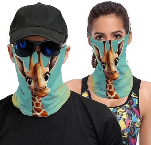 Funny Giraffe Art Neck Gaiter for Men Women Breathable Face Scarf Mask Soft Light Headband Fashion Neck Wrap Versatile Wristband Elegant Bandana for Running Camping Cycling image 5