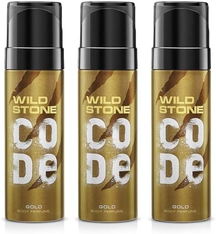 WILD STONE CODE Gold No Gas Body Perfume Spray For Men With Strong Masculine Aroma For Special Occasion, Pack Of 3 (120Ml Each)
