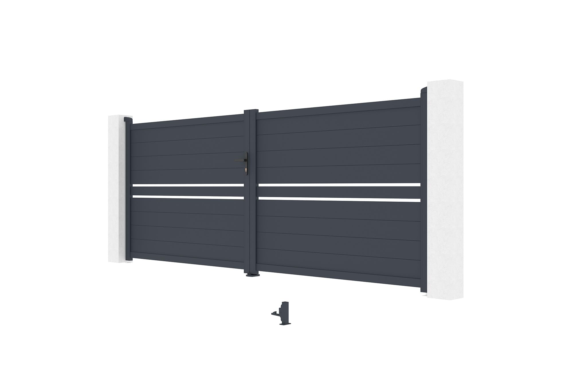 Casanoov Portail battant 4m CIMONE H.160 aluminium gris