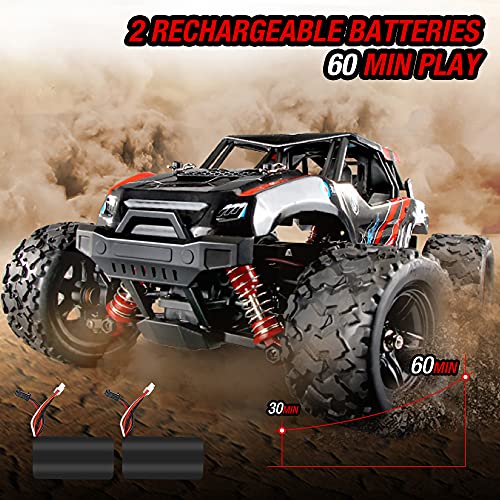 RC Cars,High Speed Remote Control Car for Adults Kids,1:18 Scale 36 KM/H 4WD Off Road RC Monster Truck,All Terrain Electric Cars Two Rechargeable Batteries Included for Boys Girls