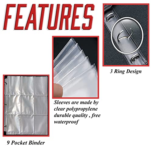 Card Binder For Baseball Cards , 50 Sleeves For 900 Cards , Trading Card Binder For Sports Cards , Baseball 900 Pockets With 50 Removable Sleeves , Protector For Sports Cards And Trading Cards And Baseball Cards #TOP3