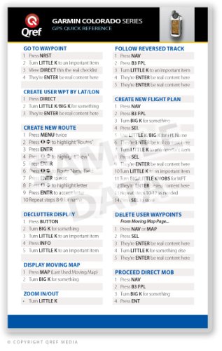 Garmin Colorado Series Qref Card Checklist (Qref GPS Quick Reference)      Cards – January 1, 2009
