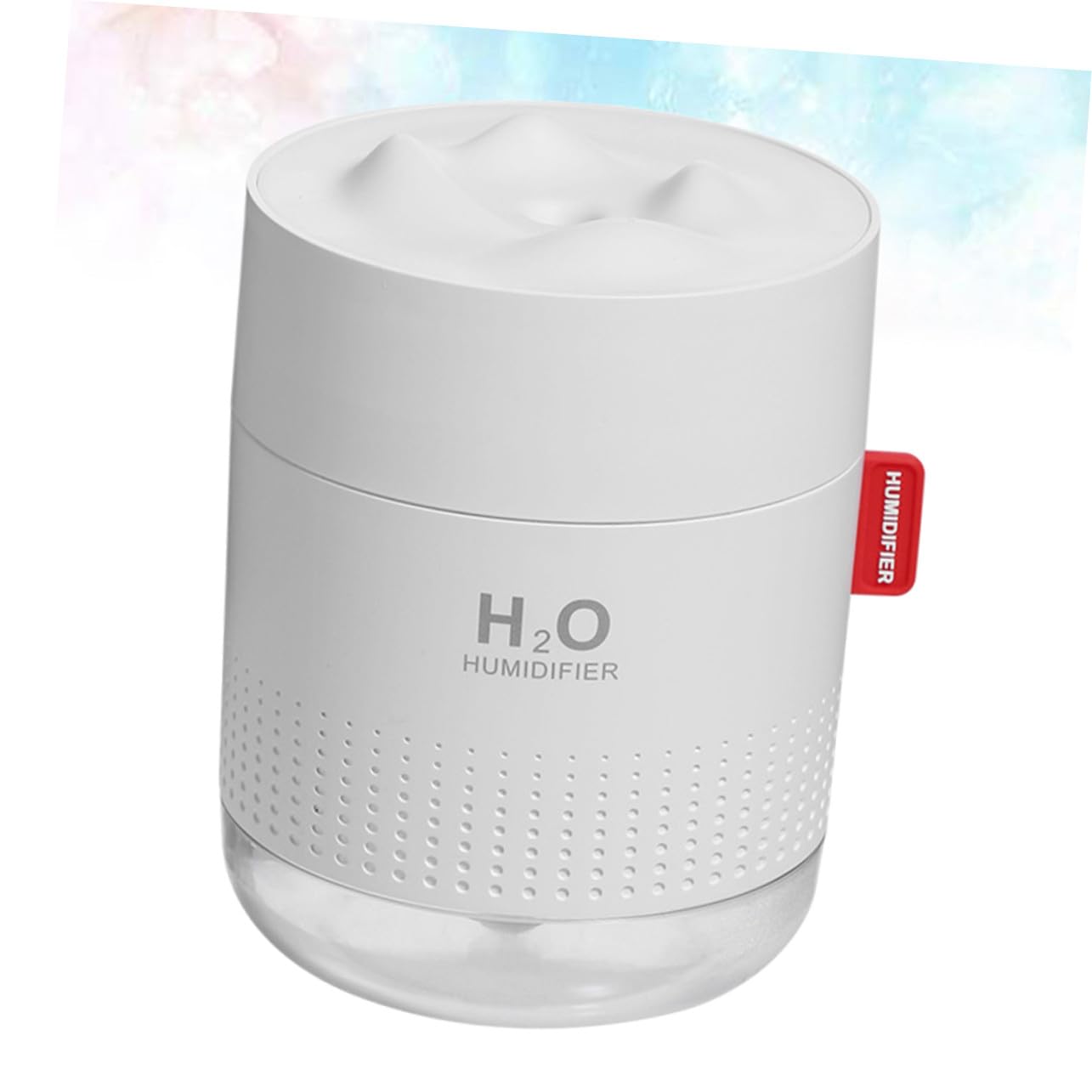 Umidificatore da Tavolo 500ml Bianco Spegnimento Automatico | Luce Notturna Integrata, Abs Pp PC e Silicone, Design Snow Mountain per Camera