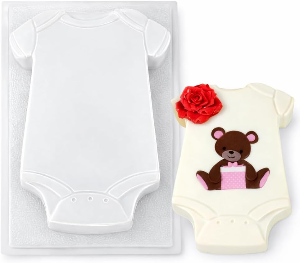 Baby Onesie Jello Mold 2L – Molde de Gelatina Mameluco Bebé – Baby Shower & Bautizo Dessert Mold – Semi-Rigid Plastic, Easy Release – Made in Mexico