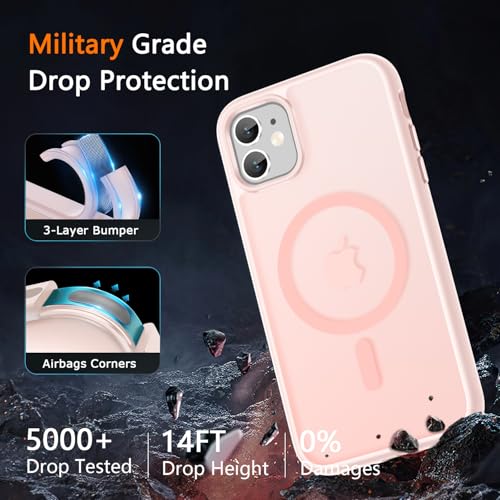 Coque magnétique iPhone 11 rose LATVIN avec protection d'écran