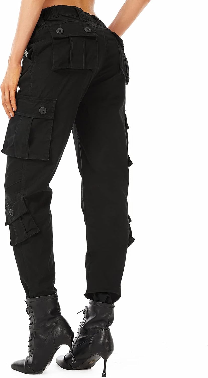 Raroauf Women's Causal Cotton Cargo Pants Military Combat Workwear Capri Pants with 8 Pockets - Image 4