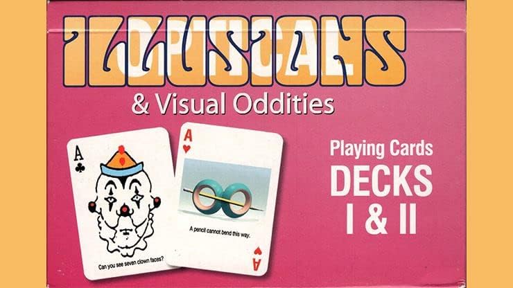 Murphy's Magic Supplies, Inc.Illusions & Visual Oddities Playing Cards 2 Deck Set, Great Gift For Card Collectors