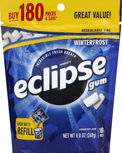 Chicle Eclipse Winterfrost Sin Azúcar, Paquete de 2 bolsas de 8.8 oz (180 piezas c/u) miniatura 4