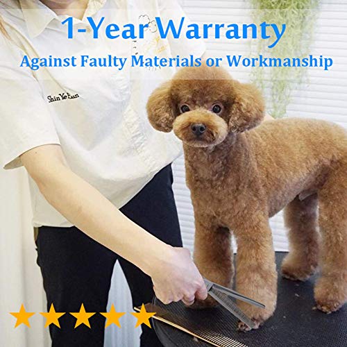 Jason 7" 50 Teeth Thinning Dog Grooming Blending Scissor, Ergonomic Pet Grooming Thinner Blender Shears Cat Trimming Texturizing Kit With Offset Handle And A Jewelled Screw, 30% Thinning Rate #TOP5