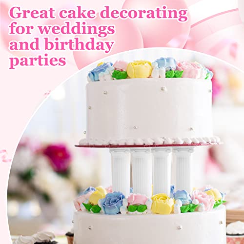 Hooshion 12Pcs 3 Size Roman Column Cake Tiered Stands, Fondant Cakes Tier Separator Support Stand, Multilayer Wedding Cake Decoration Support Tool Sets #TOP4