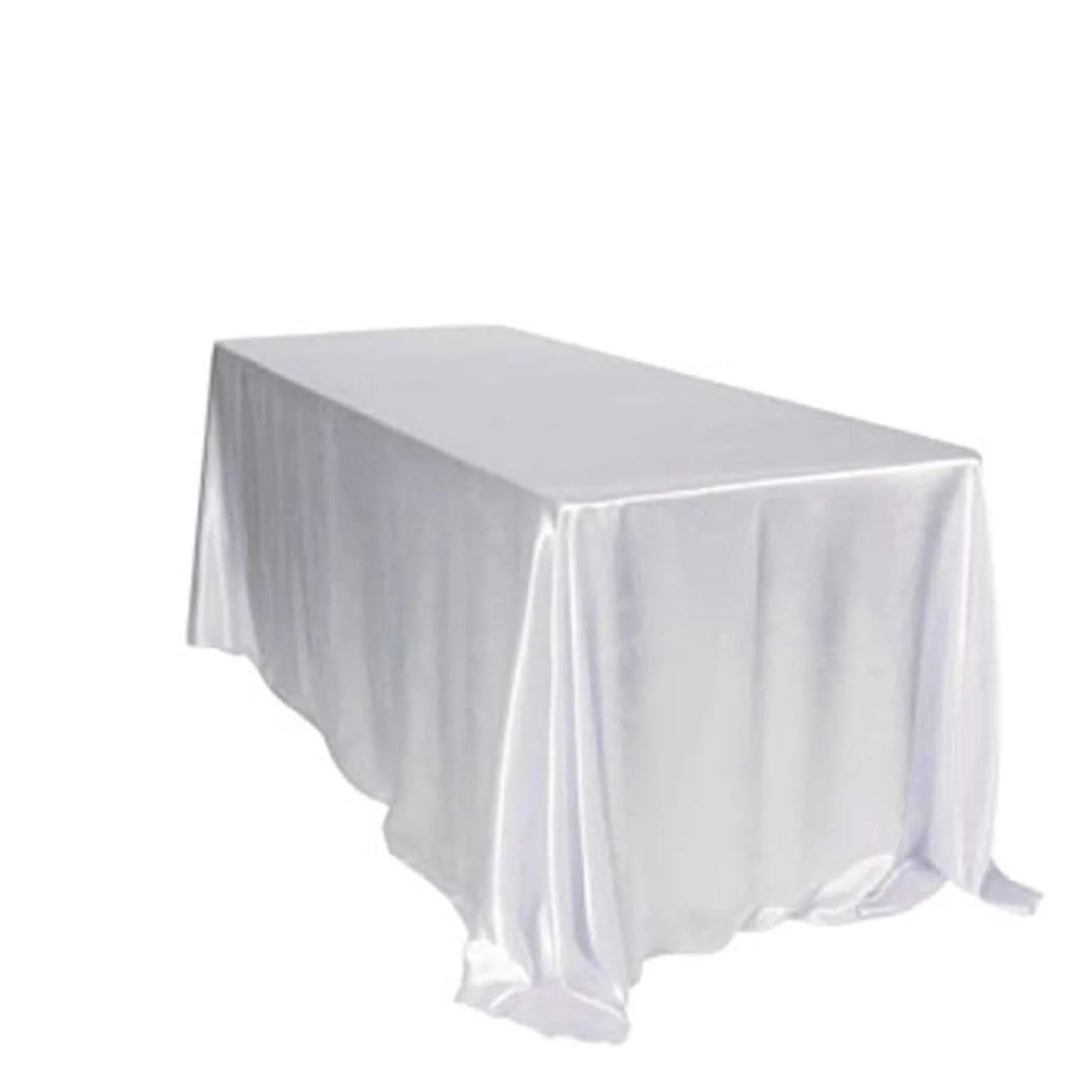 LOPJGGYF Rectangle Satin Tablecloth Wedding Table Cloth White for Wedding Banquet Party Events(145x335cm(57x132inch)