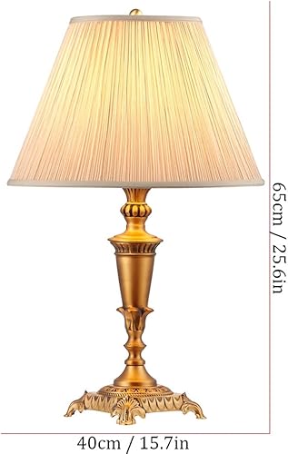 Miniatura 2 de Lámpara de escritorio de estilo chino, lámpara de mesa de cobre, lámpara de noche para dormitorio, decoración moderna de sala de estar, lámparas de