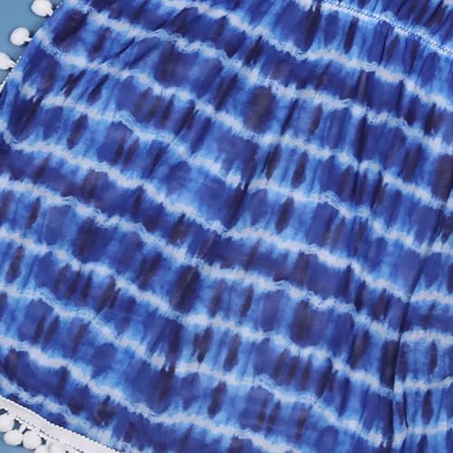 Girls Swim Cover Up Dress with Tassels Short Sleeve Beach Tunic for Kids, Cute Pompom Bathing Suit Coverup Swimwear3