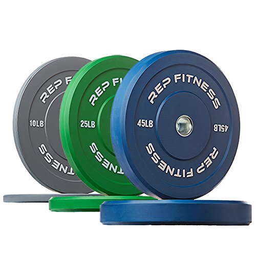 Rep Color Bumper Plates For Strength And Conditioning Workouts And Weightlifting, 160 Lb Set #TOP2