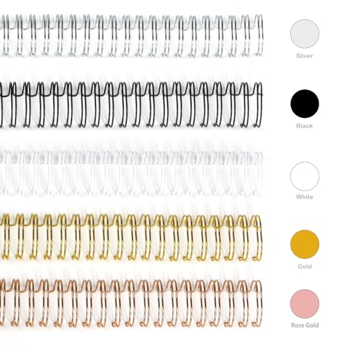 RAYSON Drahtbinderücken, 40 Blatt, 3:1 Teilung, 7,9 mm, 34 Schlaufen, A4, Gemischte Farbe, 100 Stück