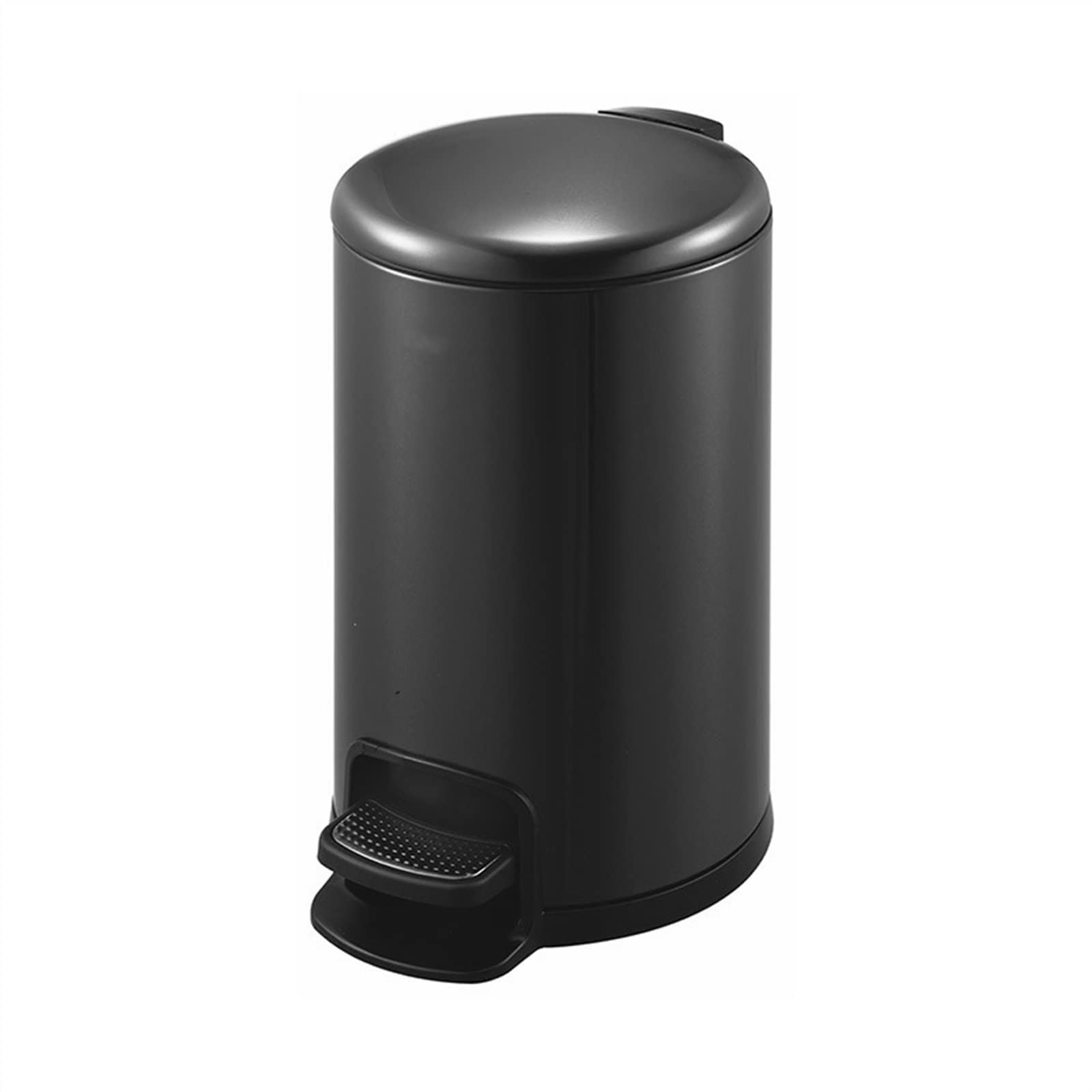 bidoni per la cucina Pattumiera rotonda in acciaio inossidabile da 12 con coperchio Pedale di alta qualità Hotel Casa Soggiorno Cucina Toilette creativa Bagno bidoni per la polvere per la cucina(Nero)