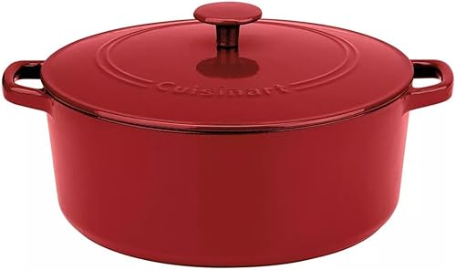 Miniatura 5 de Cuisinart Chef's Classic - Cacerola de hierro fundido esmaltado, redonda con tapa (Azul provenzal, 5 cuartos de galón)